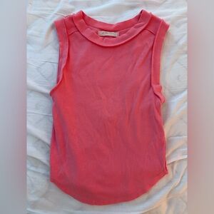 We The Free Coral Ribbed Top